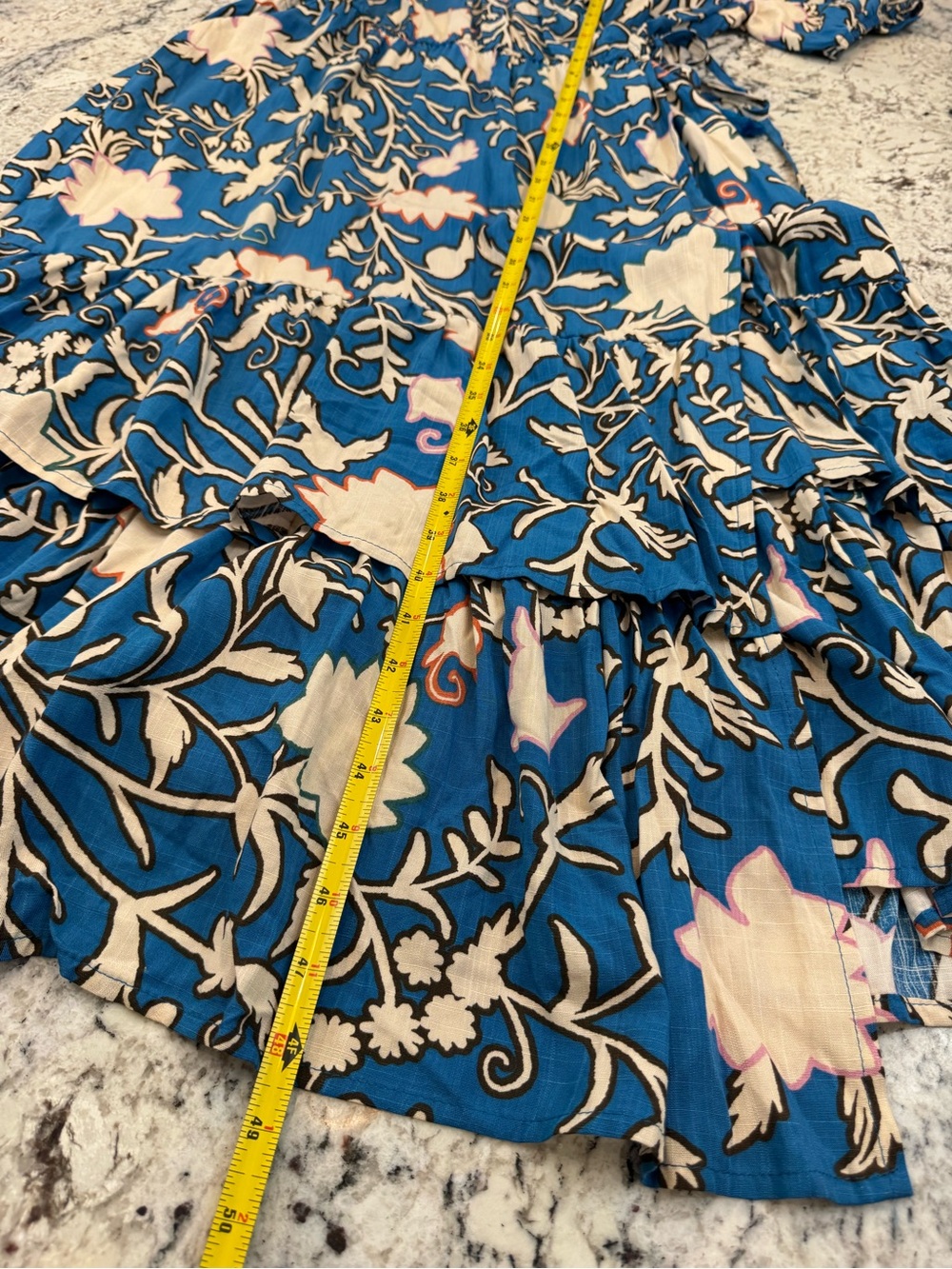 Knox Rose Royal Blue Floral Maxi Dress with Puff Sleeves - Picture 5 of 10